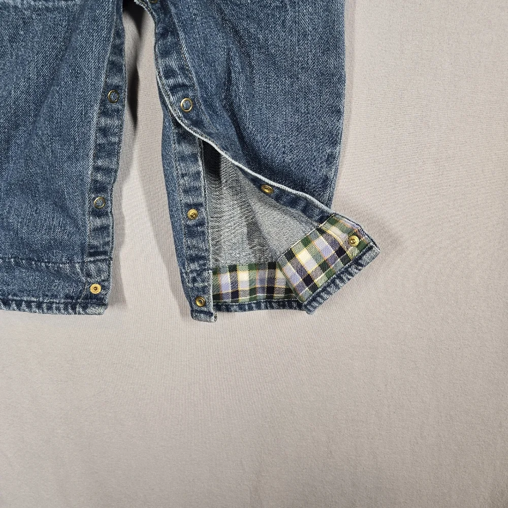 Vintage Oshkosh Denim Overalls Size 24 Months Jeans Cargo Pockets Plaid